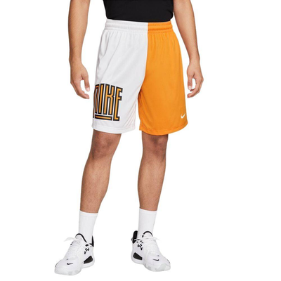 Dri-FIT mens basketball asym short, White / Orange, medium