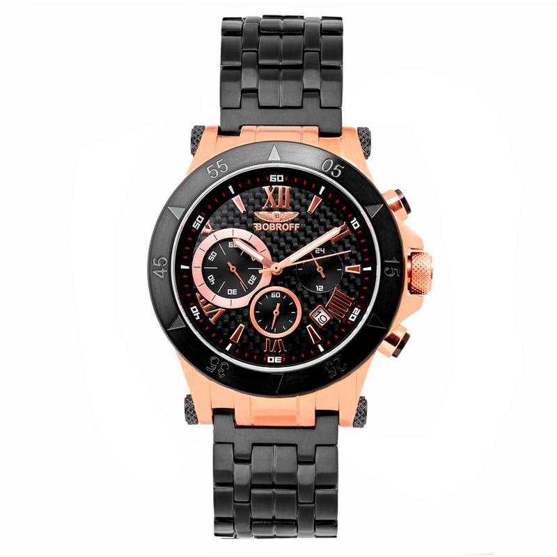 Black stainless steel dress watch-null