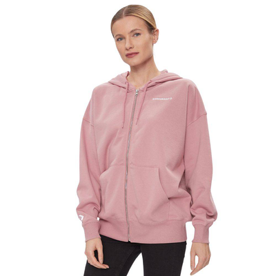 Oversized full-zip hoodie, Flamingo, medium