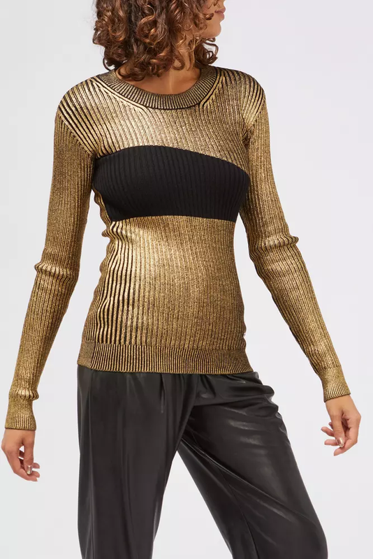 Gold wool women sweater-null
