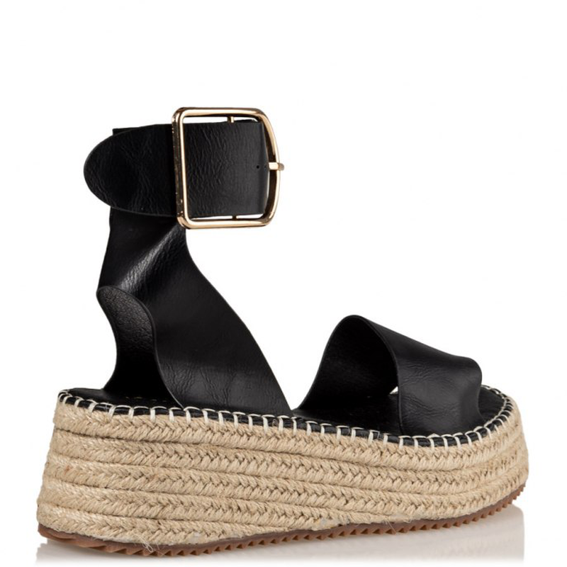 Miss nv flatform espadrilles  , black-null