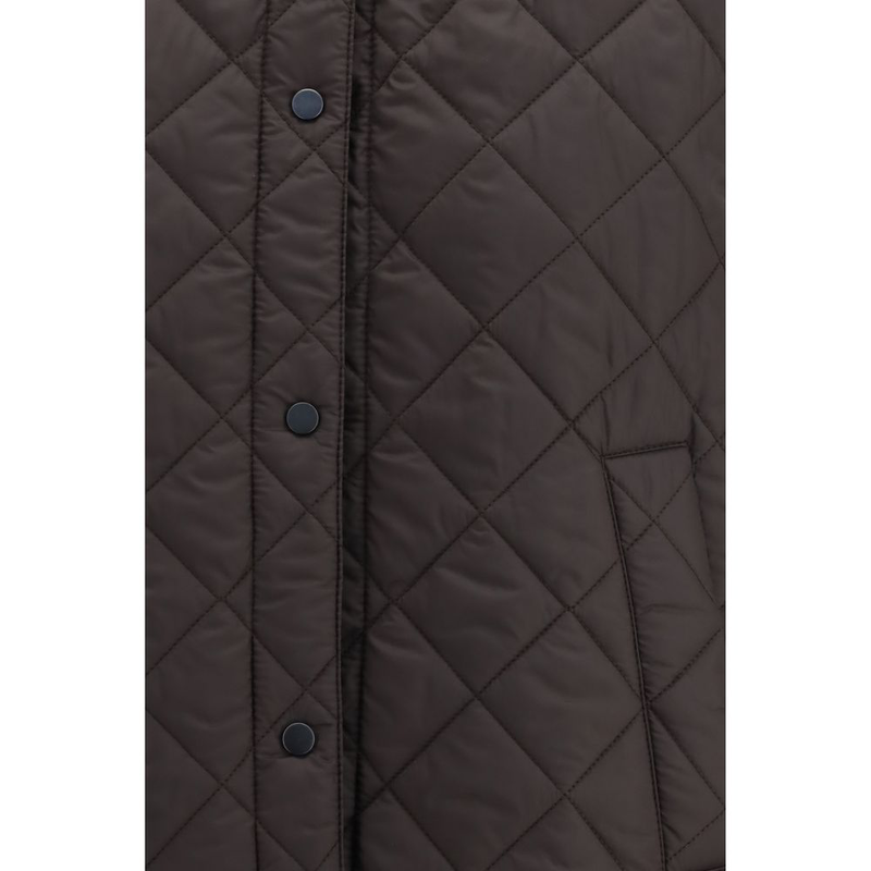 Brown nylon sleveless jacket-null