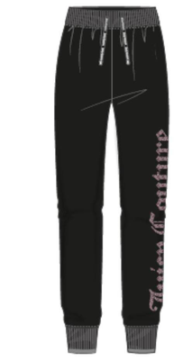 Juicy Couture girls metallic chenille jogger, Black, medium