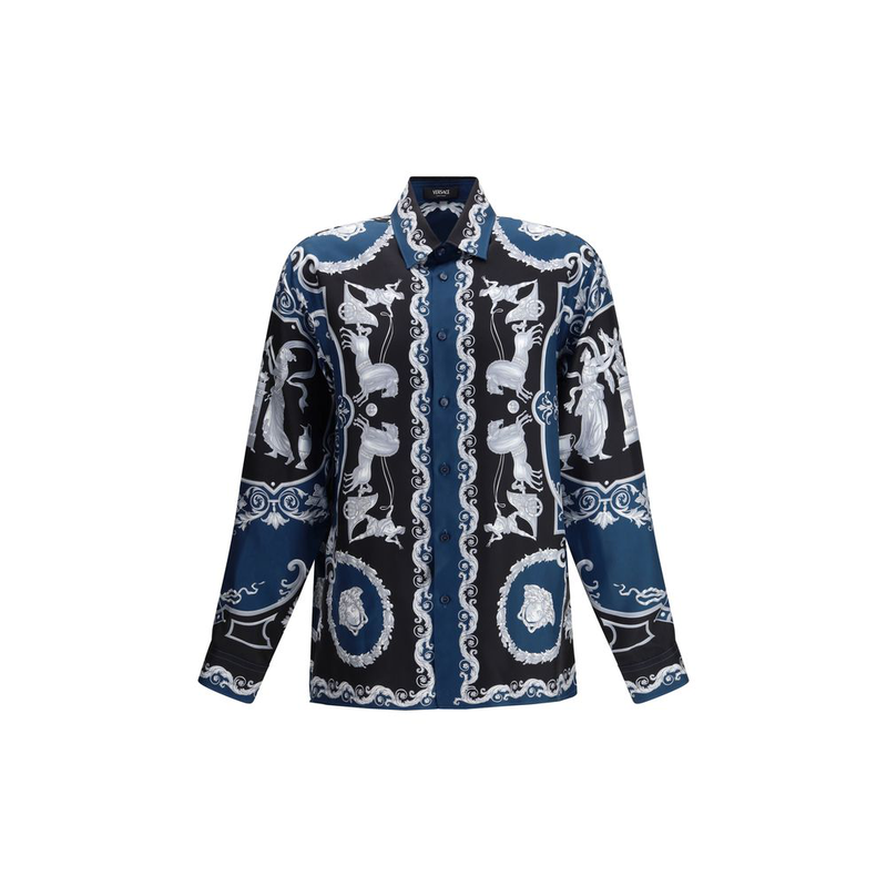 Blue silk shirt-null