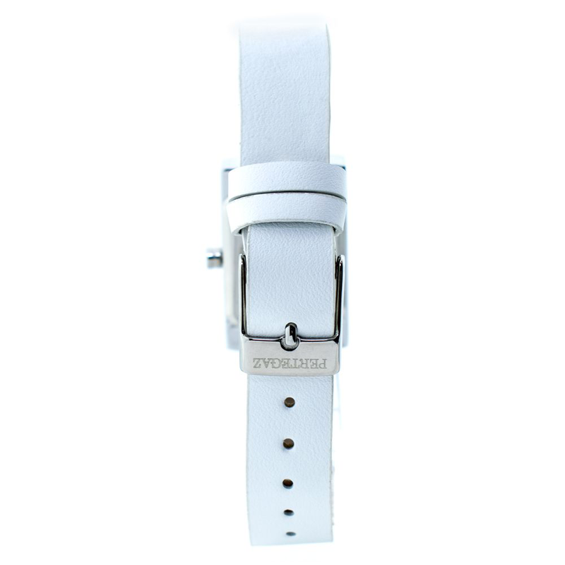 White leather dress watch-null