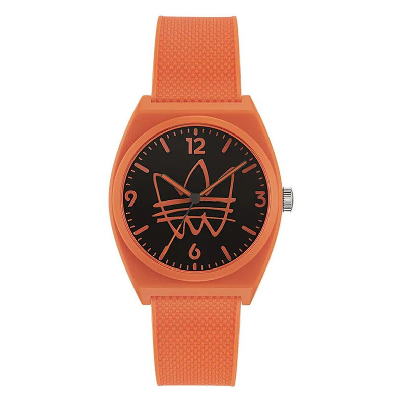 Orange synthetic sport watch-null