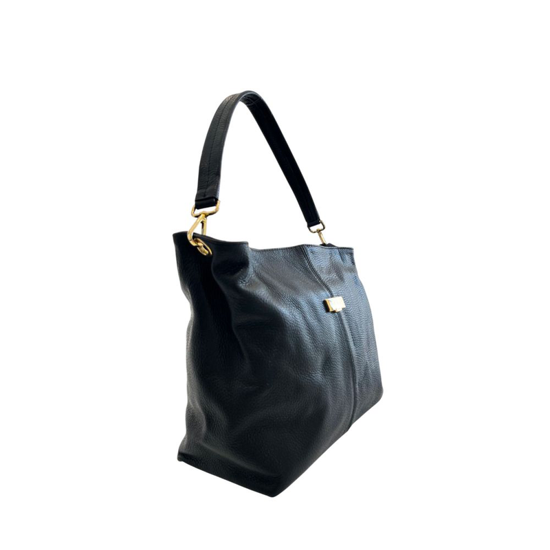 Black leather women bag-null