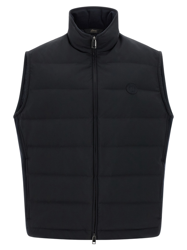 Blue polyester sleeveless jacket-null