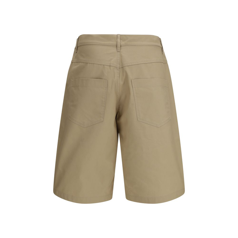 Beige cotton bermuda shorts-null