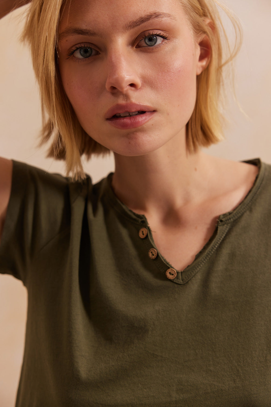 Pamela blouse cotton v-neck-null