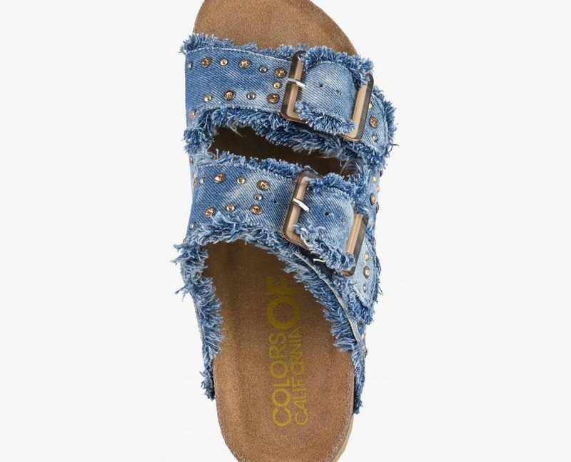 Colors of california denim sandal with rhinestones hc.bio406-null