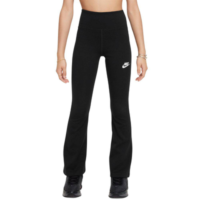 Nike sportswear girls classic high-waisted flare tight, Black / White, medium