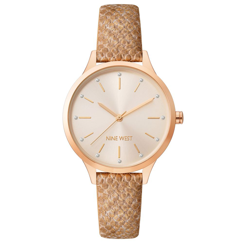 Multicolor leather dress watch-null
