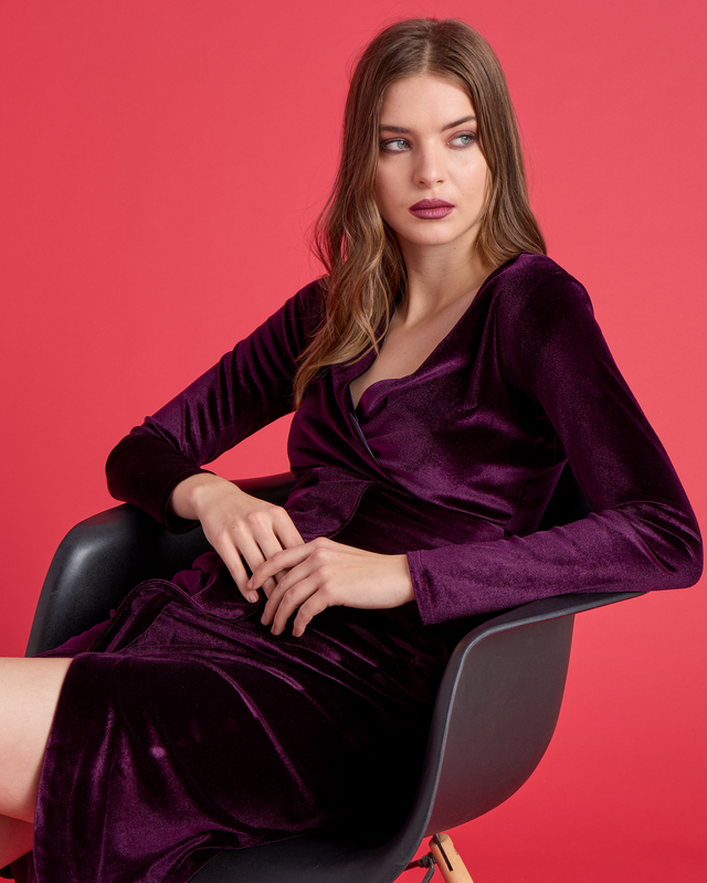 Velvet dress cross front image number null
