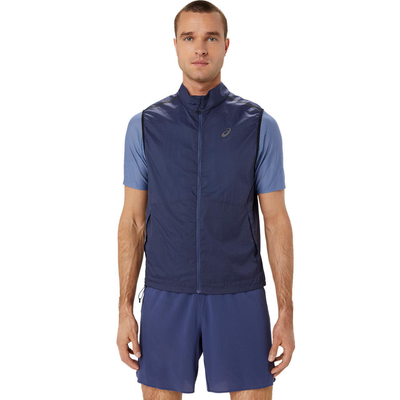 Asics men metarun packable gilet (2011c980-400), Blue, medium