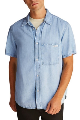 Regural ss denim shirt, Denim, medium