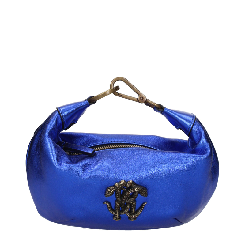 Blue leather handbag-null
