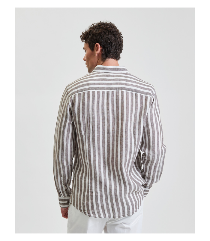 Gianni lupo striped linen shirt-null