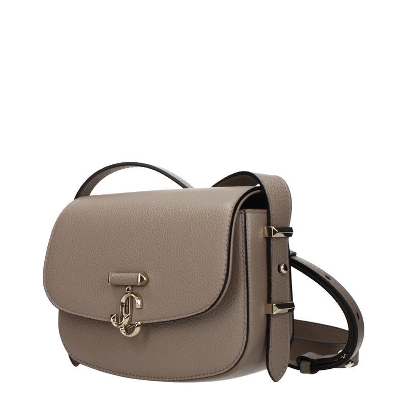 Gray leather crossbody bag-null
