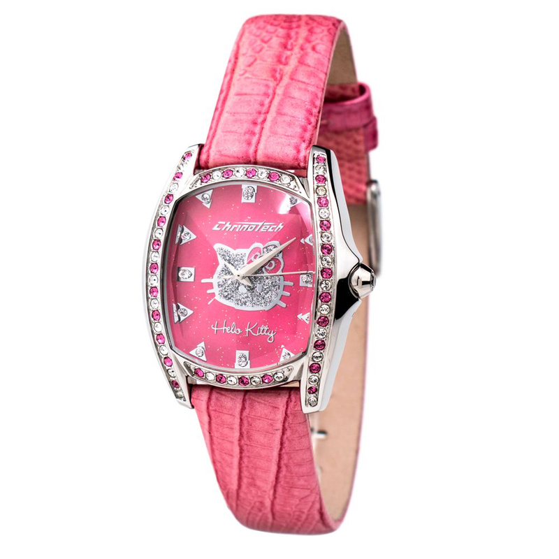 Multicolor leather dress watch-null