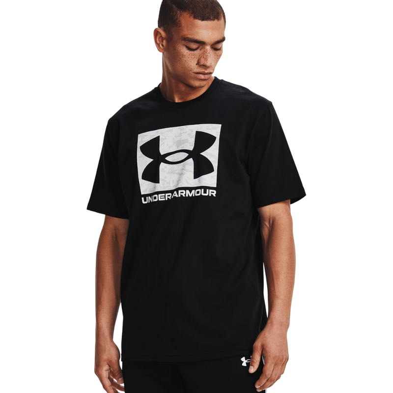Under armour abc camo boxed logo ss men t-shirt black 1361673-001-null