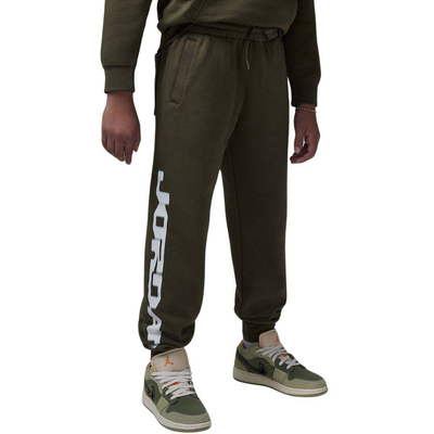 Boys mj flight mvp hbr fleece pant, Olive, medium
