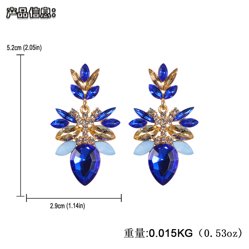 Crystal statement earrings blue image number null