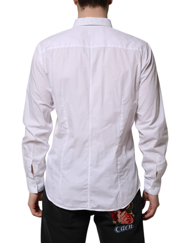 White cotton staff long sleeves forma shirt-null