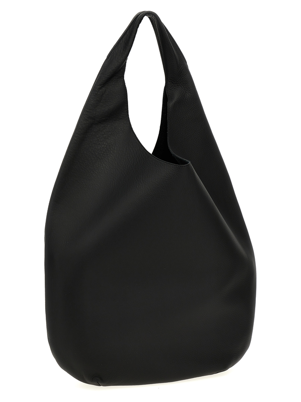 Black calfskin shoulder bag-null