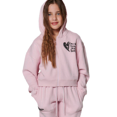 Girl's hooded jacket, Light Pink, medium
