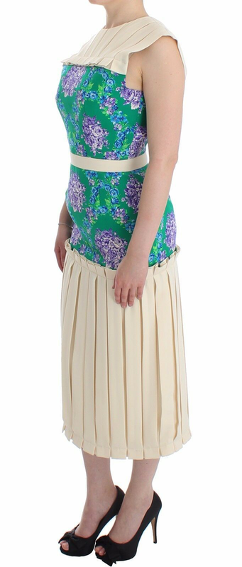 Multicolor dress gown floral sleeveless gown-null