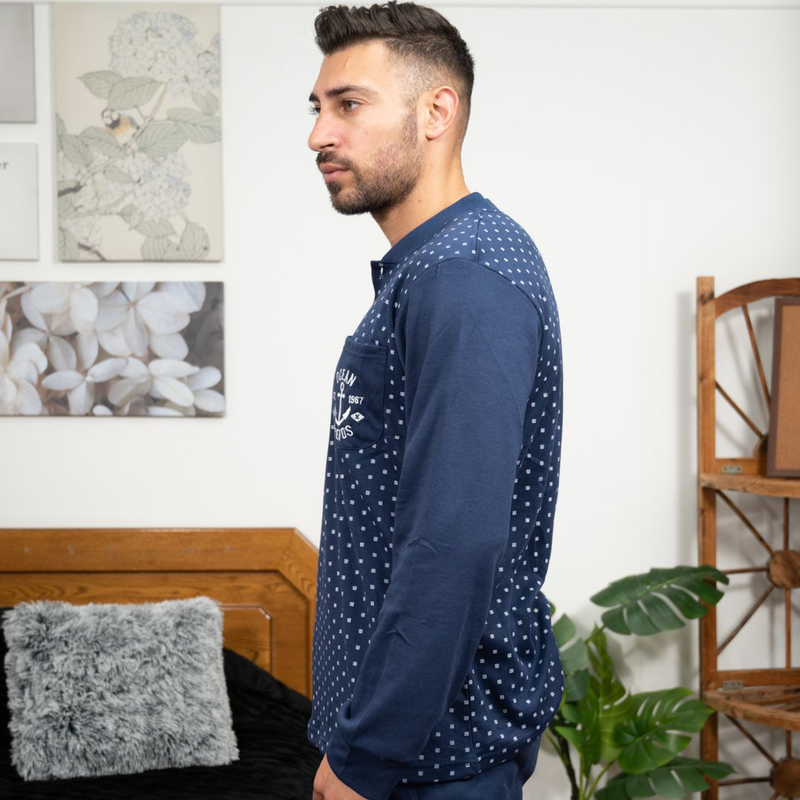 Mens pajamas in flanel fabric #m3225 image number null