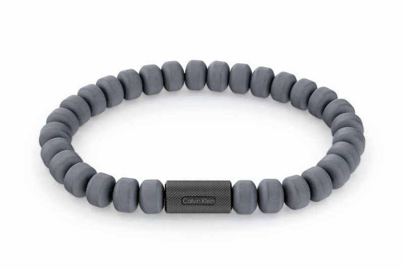 Calvin Klein matte onyx barrel bead & ss bracelet-null