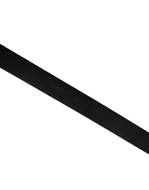 Men black classic leather metal buckle belt-null