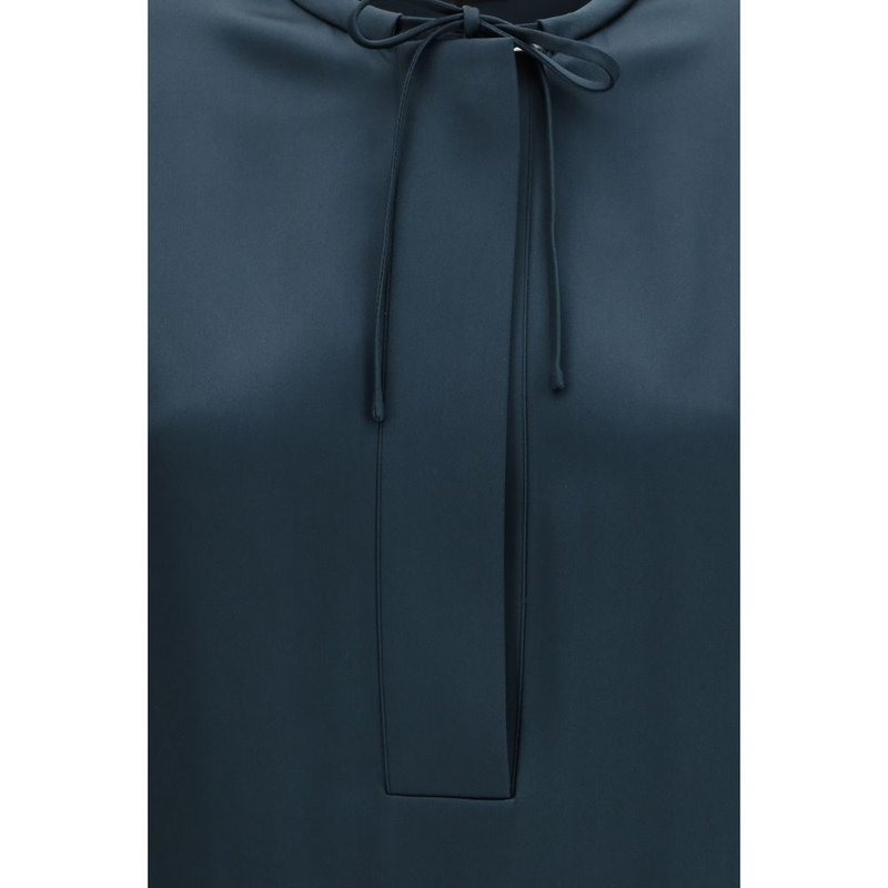 Blue silk blouse-null