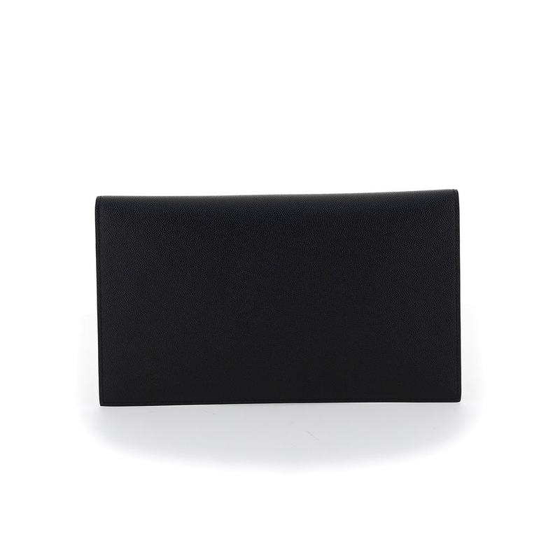 Black calf leather bos taurus clutch bag-null