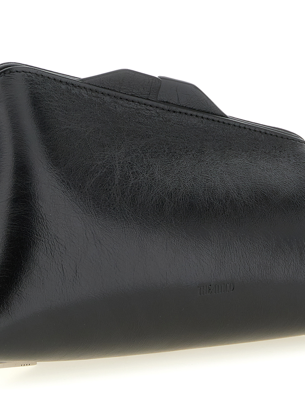 Black calfskin clutch bag-null