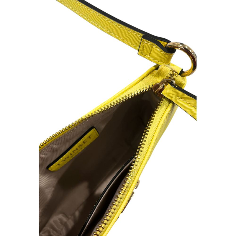 Yellow pu women shoulder bag-null