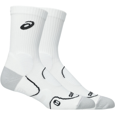 Asics court+ tennis crew sock, White, medium