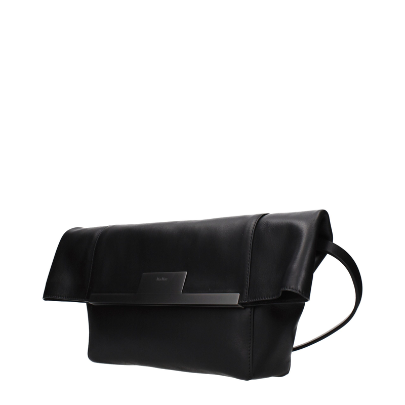 Black leather shoulder bag-null