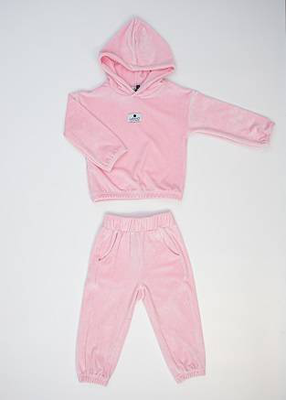Ροζ σετ βελουδο με κουκουλα 1-6 χρονων, Pink, medium