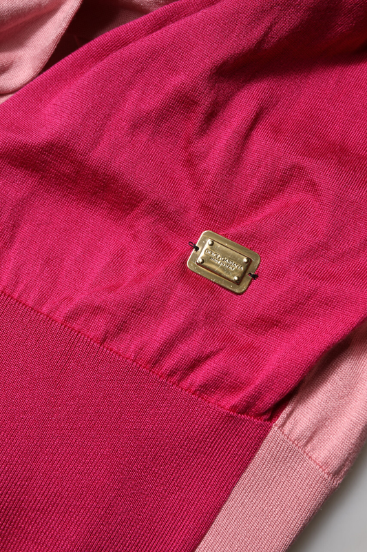 Pink short sleeves buttoned ascot collar top-null