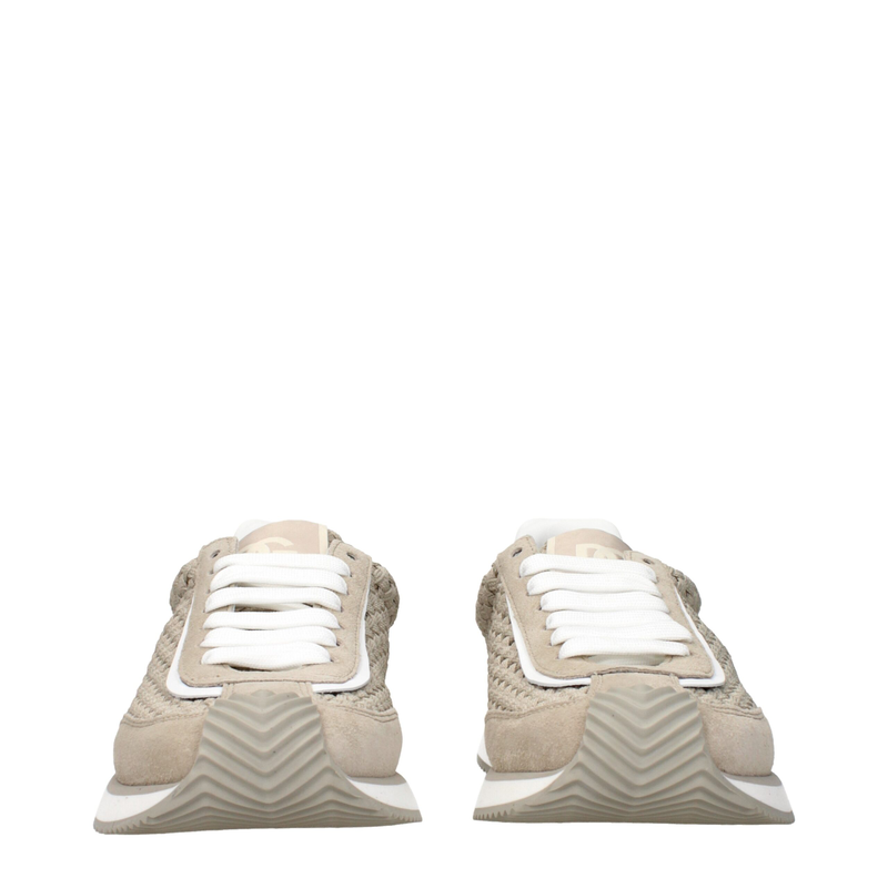 Beige fabric low top sneakers-null