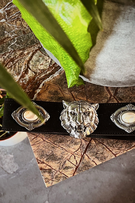 Abstracto belt, Lion Black-silver Belt, medium