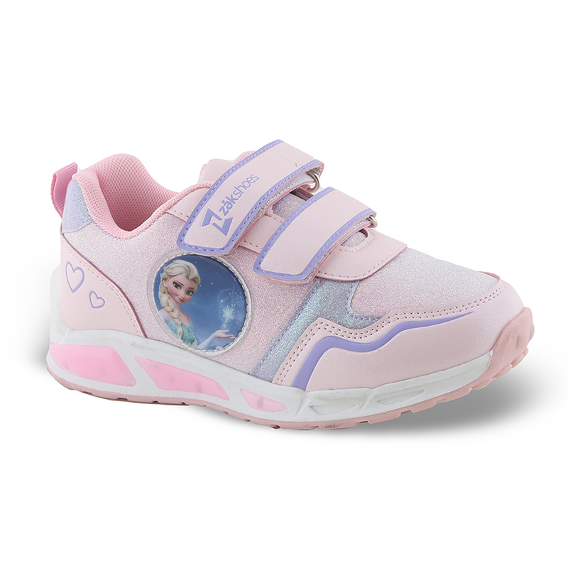 Girls pink frozen sneaker with lights-null