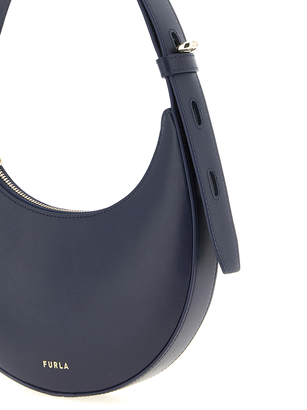 Blue calfskin shoulder bag-null