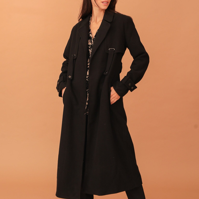 Scarlett cashmere coat - black, Black, medium
