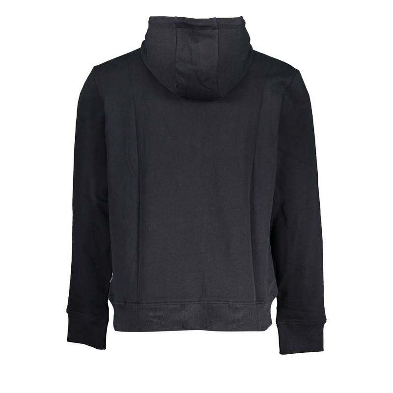 Black cotton men's hoodie-null