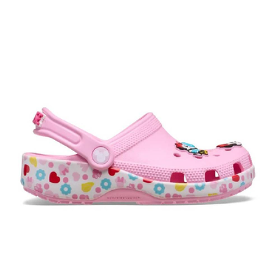 Crocs minnie classic toddler clog, Pink / Multicolor, medium