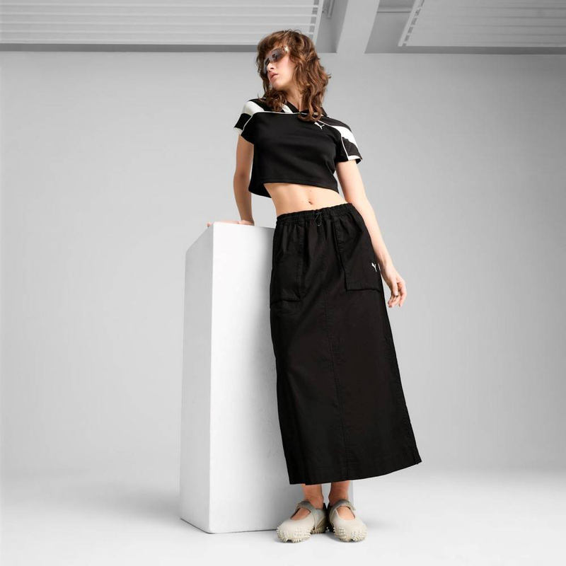 Future archive zip-off maxi woven skirt-null